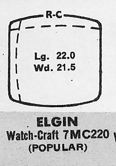 ELGIN : MULTIPLE MODELS - Tonneau 21.8mm x 21.3mm
