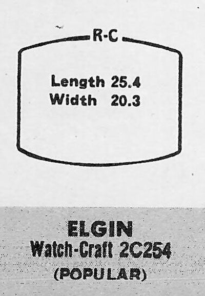 ELGIN - Tonneau 25.4mm x 20.3mm