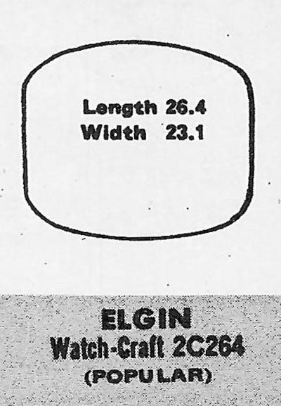ELGIN & ILLINOIS - Tonneau w/Radius Corners 26.4mm x 23.1mm