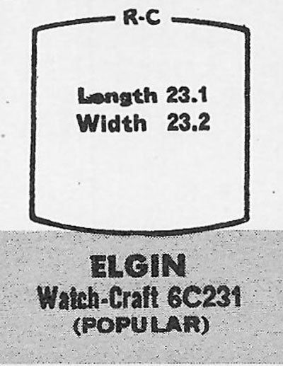 ELGIN - Tonneau 23.1mm x 23.2mm