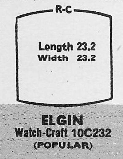 ELGIN - Tonneau 23.2mm x 23.2mm