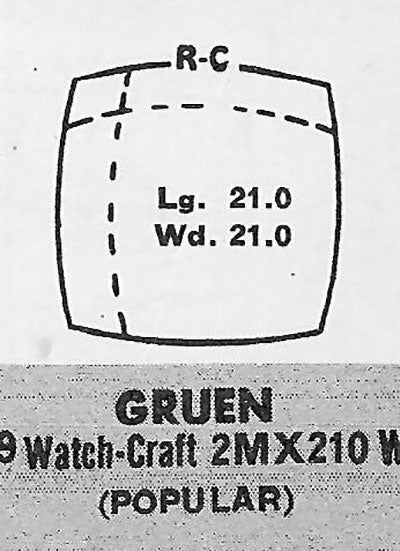 GRUEN & LONGINES : MULTIPLE MODELS - Cushion 21.0mm x 21.0mm