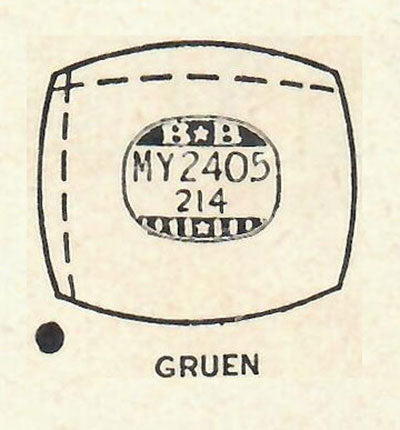 GRUEN : 405/388 - Cushion 24.0mm x 21.4mm