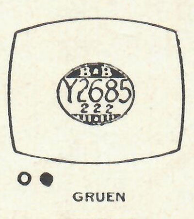 GRUEN - Cushion 26.8mm x 22.2mm DUREX