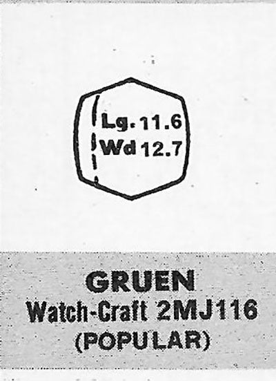 GRUEN : 210/507 - Hexagon 11.6mm x 12.7mm