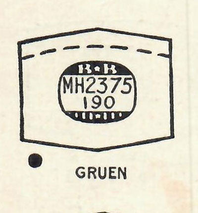 GRUEN : 700/336 - Hexagon 23.7mm x 19.0mm