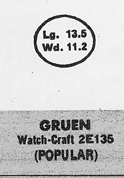 GRUEN : MULTIPLE MODELS - Oval 13.5mm x 11.2mm