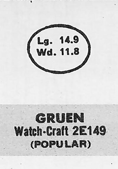 GRUEN : 270/310 - Oval 14.9mm x 11.8mm