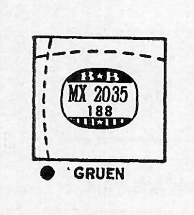 GRUEN : VERITHIN-FLEETWOOD (AND OTHERS) - Rectangle 20.3mm x 18.8mm