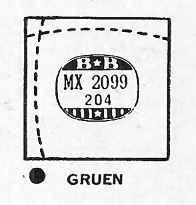 GRUEN : 700/335 & 700/3351 - Rectangle 20.9mm x 20.4mm DUREX