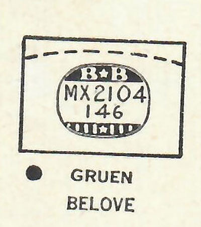 GRUEN : 501/258 & WITTNAUER - Rectangle 21.0mm x 14.6mm