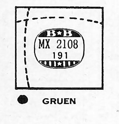 GRUEN : 680/335 (AND OTHERS) - Rectangle 21.0mm x 19.1mm DUREX