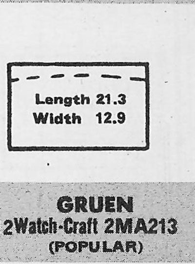 GRUEN : 165/196 & 313/169 - Rectangle 21.4mm x 12.9mm