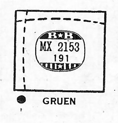 GRUEN : VERITHIN-TIME HILL & 651/3351 - Rectangle 21.5mm x 19.1mm