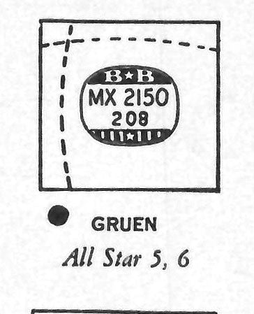 GRUEN & WALTHAM : MULTIPLE MODELS - Rectangle 21.5mm x 20.8mm