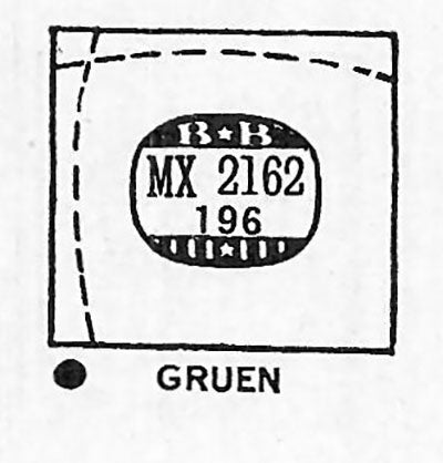 GRUEN : VERITHIN-FEATHER (AND OTHERS) - Rectangle 21.6mm x 19.6mm DUREX