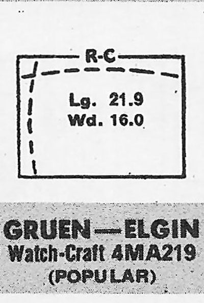 GRUEN : 406/403 & ELGIN - Rectangle 21.9mm x 16.0mm
