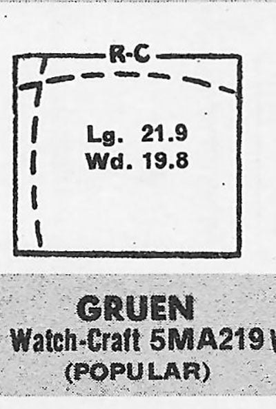 GRUEN : 405/413 - Rectangle 21.9mm x 19.8mm
