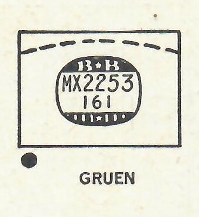 GRUEN : 355/369 - Rectangle 22.5mm x 16.1mm DUREX