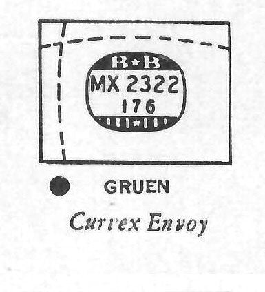 GRUEN : CURVEX-ENVOY & 750/370 - Rectangle 23.2mm x 17.6mm