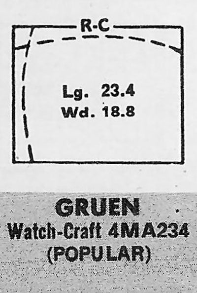 GRUEN : VERITHIN-ELDRIDGE (AND OTHERS) - Rectangle 23.4mm x 18.7mm