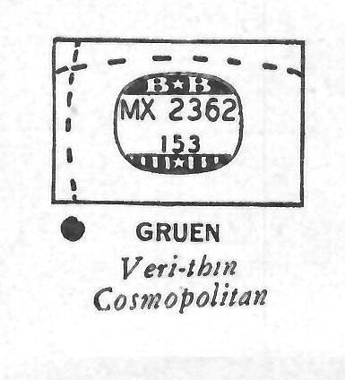 GRUEN : VERITHIN-COSMOPOLITAN (AND OTHERS) - Rectangle 23.6mm x 15.3mm