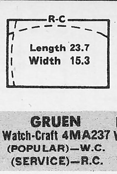 GRUEN : 330/293 - Rectangle 23.7mm x 15.3mm