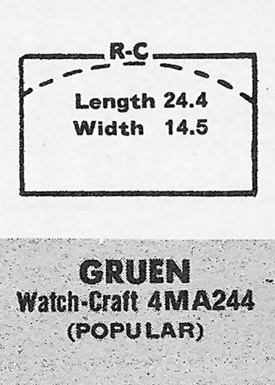 GRUEN : 330/287 & 330/288 - Rectangle 24.4mm x 14.5mm