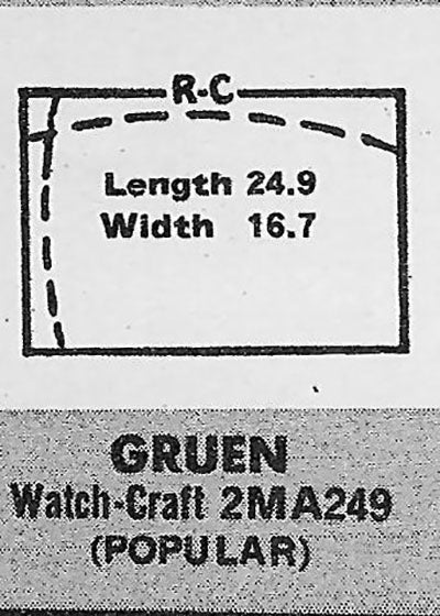 GRUEN : 440/448 - Rectangle 24.9mm x 16.7mm