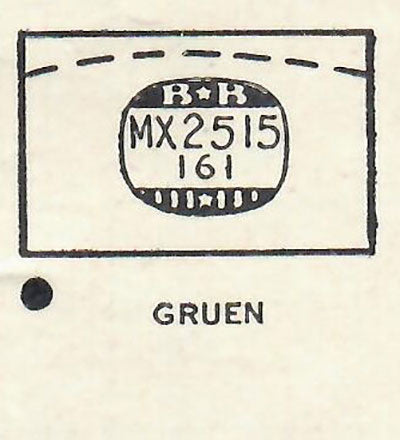 GRUEN : BLAINE - Rectangle 25.1mm x 16.1mm