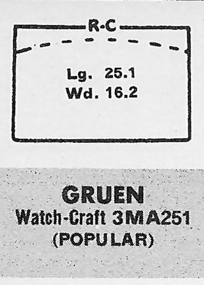 GRUEN : BLAINE - Rectangle 25.1mm x 16.1mm