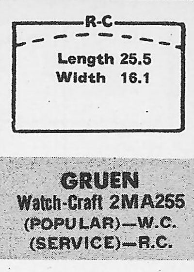 GRUEN : 325/225 - Rectangle 25.5mm x 16.0mm