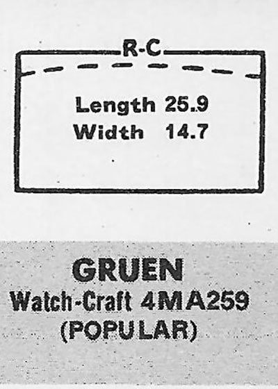 GRUEN : 501/257 - Rectangle 25.9mm x 14.7mm