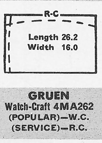 GRUEN : 500/290dd & 877/290 - Rectangle 26.2mm x 16.0mm