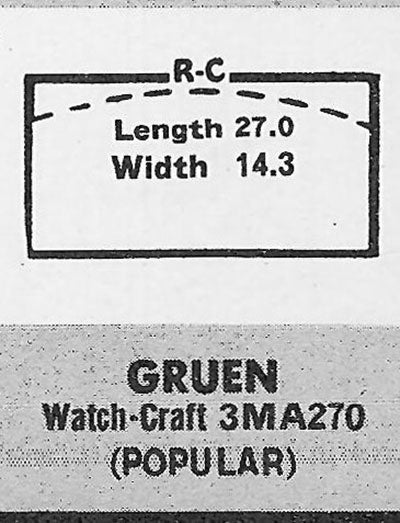 GRUEN : 500/324 & 501/324 - Rectangle 27.0mm x 14.4mm