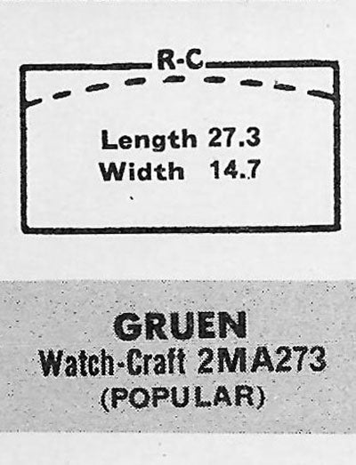 GRUEN : CURVEX-LEADER (AND OTHERS) - Rectangle 27.4mm x 14.6mm