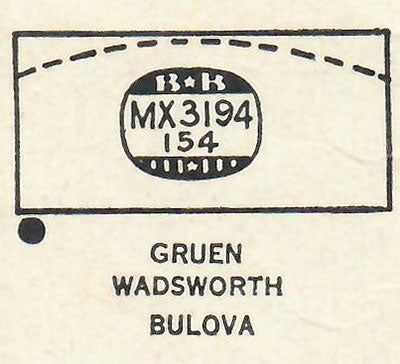 GRUEN : CURVEX-EMPEROR & CURVEX-GENERAL- Rectangle 31.9mm x 15.4mm