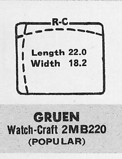 GRUEN : VERITHIN-MARCUS (AND OTHERS) - Rectangle w/Radius Corners 22.0mm x 18.2mm