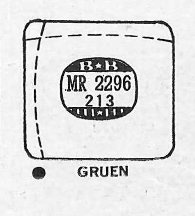GRUEN : VERITHIN-GROOM (AND OTHERS) - Rectangle w/Radius Corners 22.9mm x 21.3mm