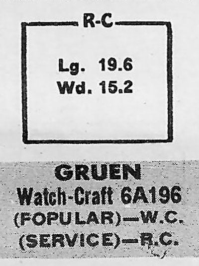GRUEN  : 167/367 - Rectangle 19.6mm x 15.2mm