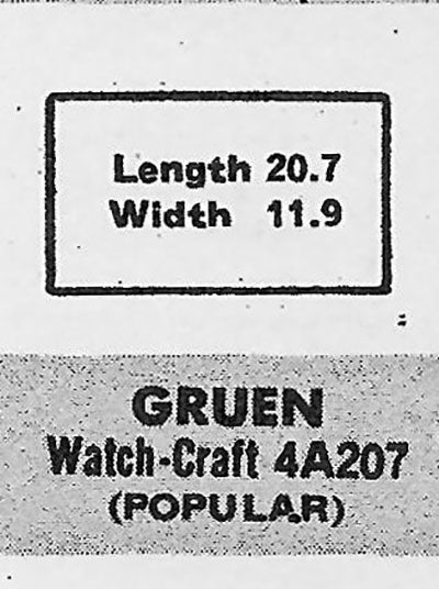 GRUEN  : 833/8 - Rectangle 20.7mm x 11.9mm