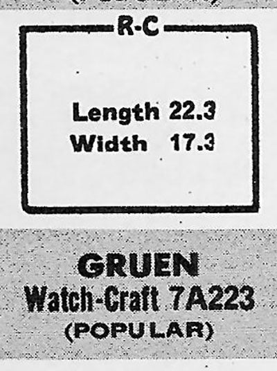 GRUEN : 123/247 & 325/247 - Rectangle 22.3mm x 17.3mm