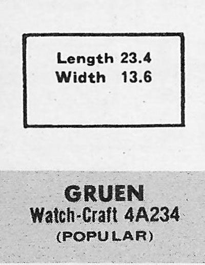 GRUEN : 165/223 & 167/221 - Rectangle 23.4mm x 13.6mm