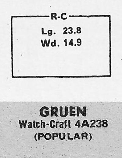 GRUEN : 500/409 & 501/409 - Rectangle 23.8mm x 14.9mm