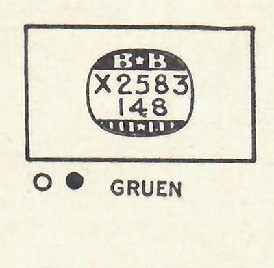 GRUEN : 353/186 - Rectangle 25.8mm x 14.8mm DUREX & ROCK-CRAFT