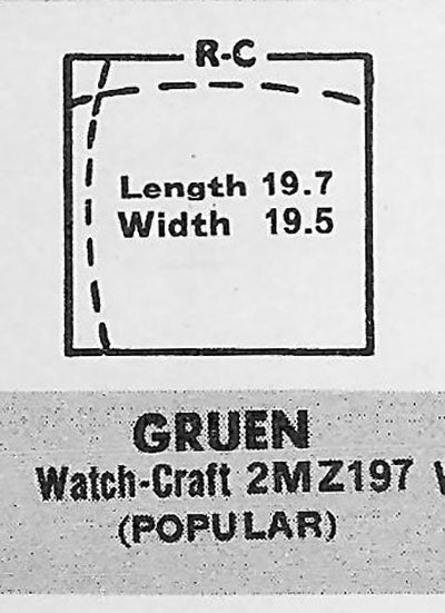 GRUEN : MULTIPLE MODELS - Square 19.7mm x 19.5mm