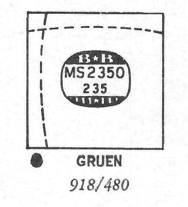 GRUEN : 918/480 - Square 23.5mm x 23.5mm