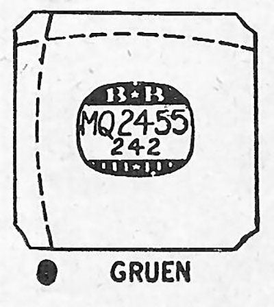 GRUEN : MULTIPLE MODELS - Square w/Cut Corners 24.5mm x 24.2mm