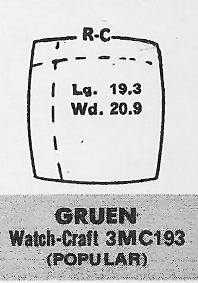 GRUEN : 411/481 - Cushion 19.3mm x 20.9mm