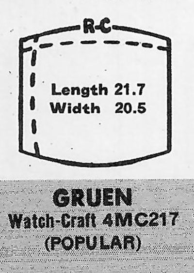 GRUEN : 406/524 - Tonneau 21.7mm x 20.5mm